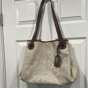 Tommy Bahama Embroidered Shoulder Bag Tote Purse